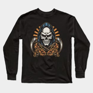 Bold Reaper Body Art - Unleash the Mystique of Death's Ink Long Sleeve T-Shirt